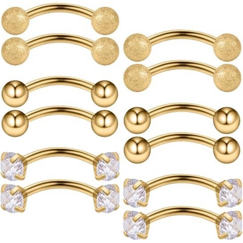 Body Jewelry Surgical Steel - 6 Paar 16G Piercing-Schmuck, Rook-Ohrringe, Augenbrauenringe,