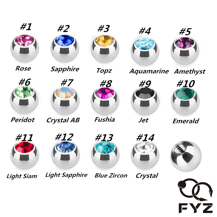 Body Jewelry Replacement Ball - 316L Chirurgische Stahl Press Fit 1.2*3mm
