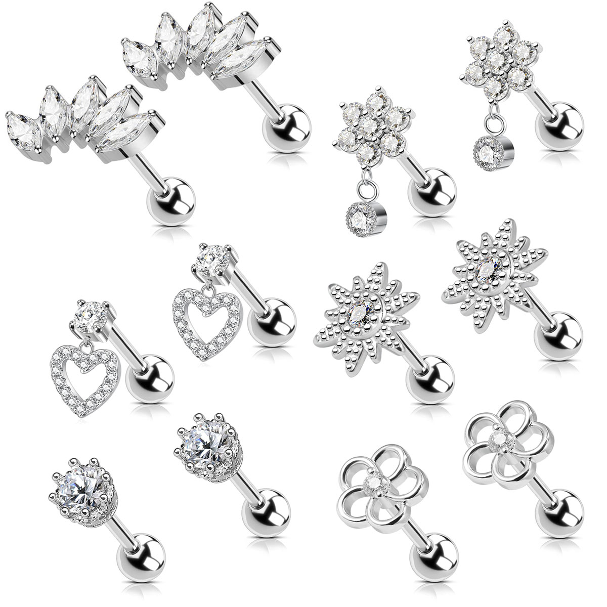 Body Jewelry Surgical Steel - 2 stücke Knorpel Ohrringe Ohr stecker