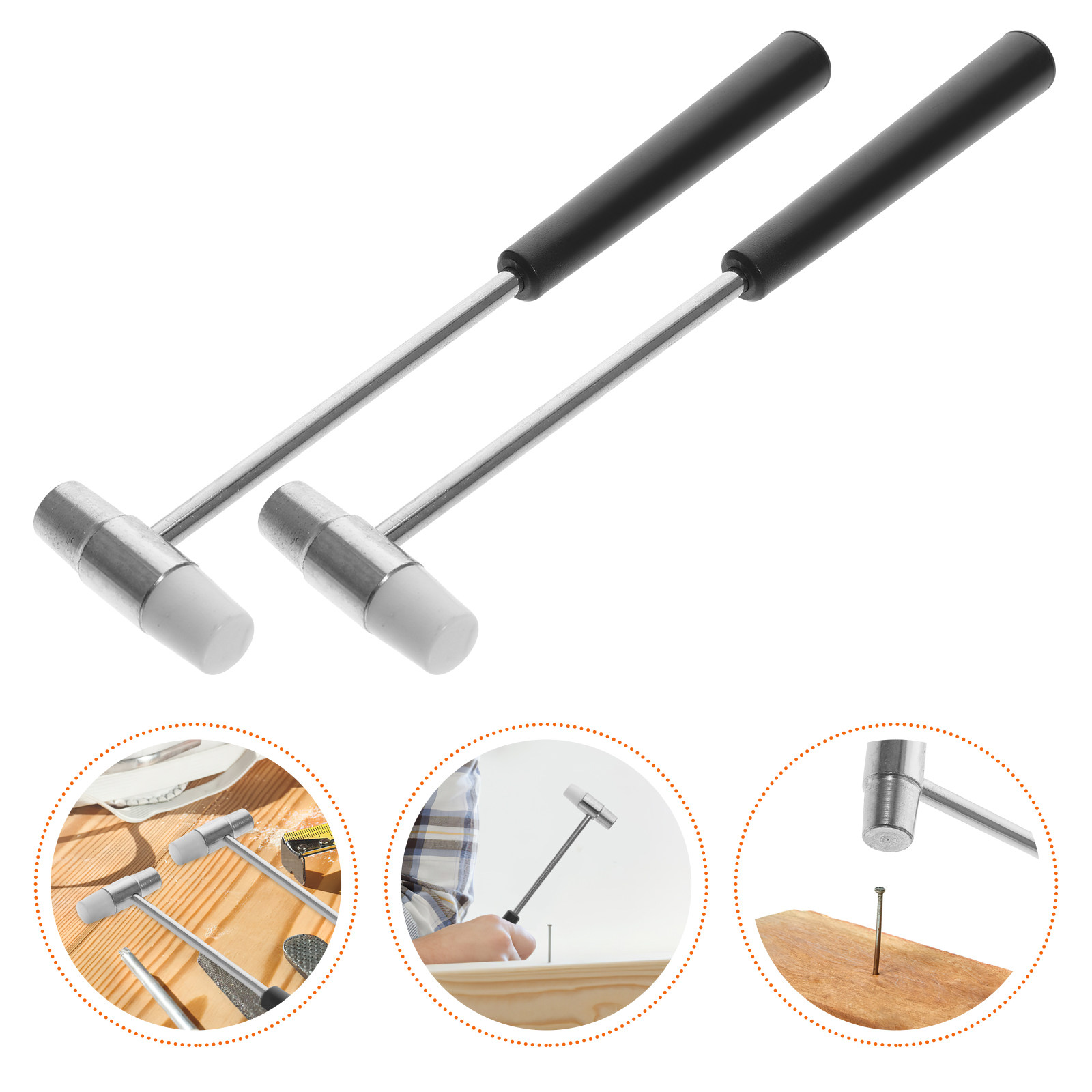 Body Jewelry Repair - 4-teiliges Kompakt-Multifunktions-Hammer-Set, Stahlkern, ABS-Gehäuse, kleiner Hammer