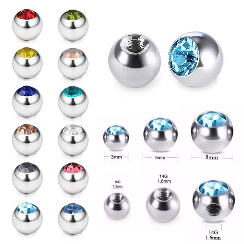 60 stücke Edelstahl CZ Kristal – Body Jewelry Replacement Ball Bewertung und Preis