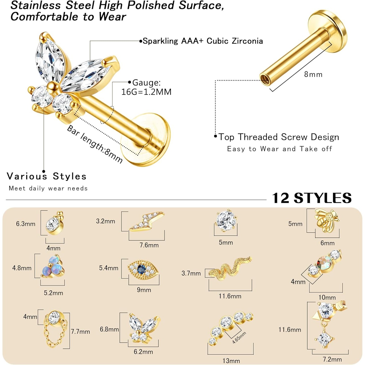 Bobisty 1 Stück Knorpel-Ohrrin – Body Jewelry Surgical Steel Bewertung und Preis