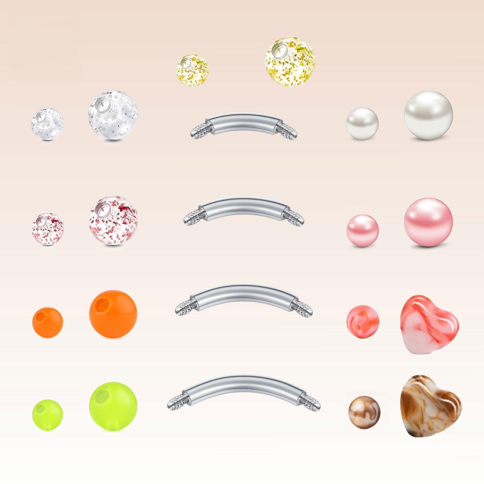 22pcs 14G Edelstahl Navel Barb – Body Jewelry Replacement Ball Bewertung und Preis
