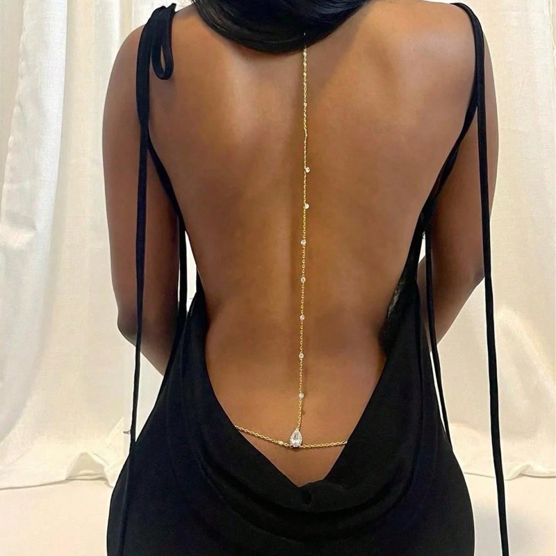 Braut rückenfreie Strass Wasse – Body Jewelry Necklace Bewertung und Preis