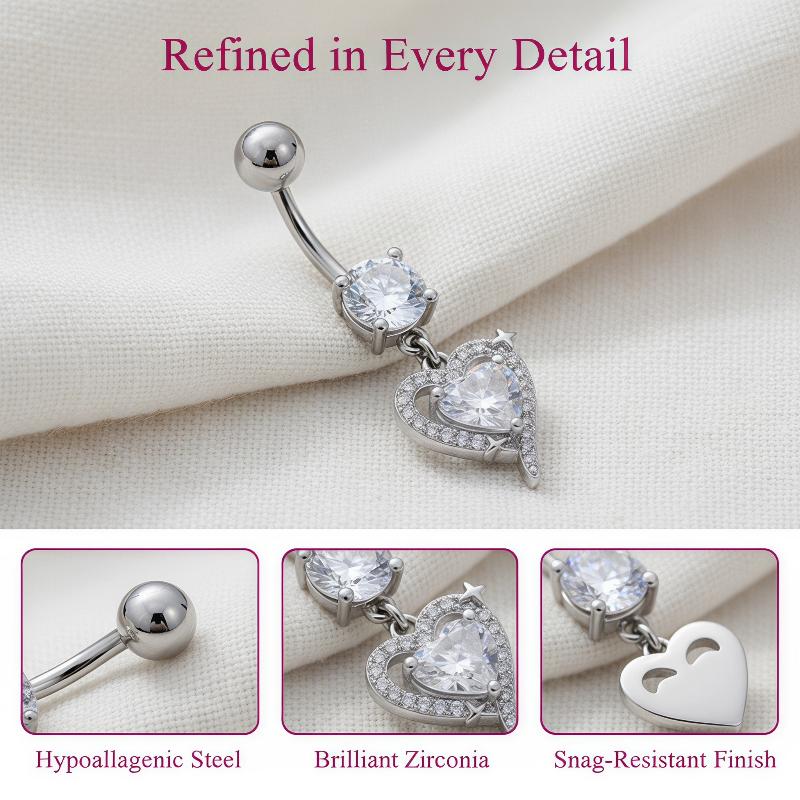 1 Stück Exquisiter Bauchnabelp – Body Jewelry Surgical Steel Bewertung und Preis