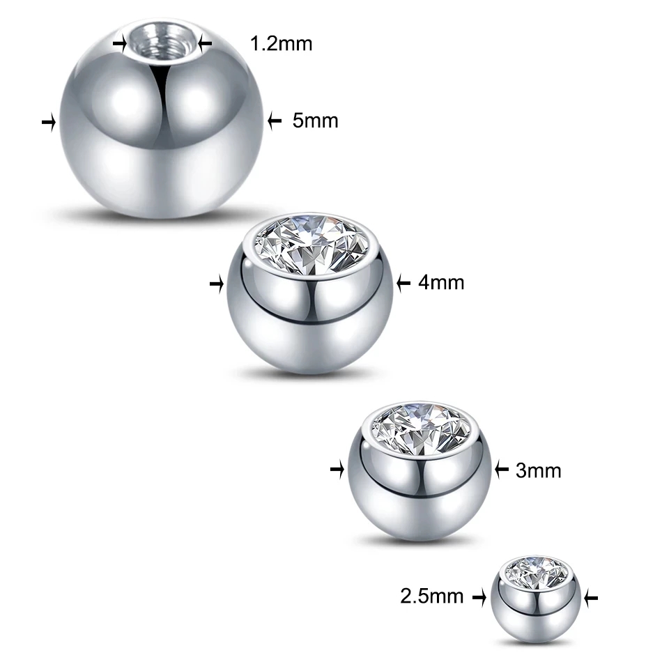 10 Stück G23 Titan-Kristallkug – Body Jewelry Replacement Ball Bewertung und Preis